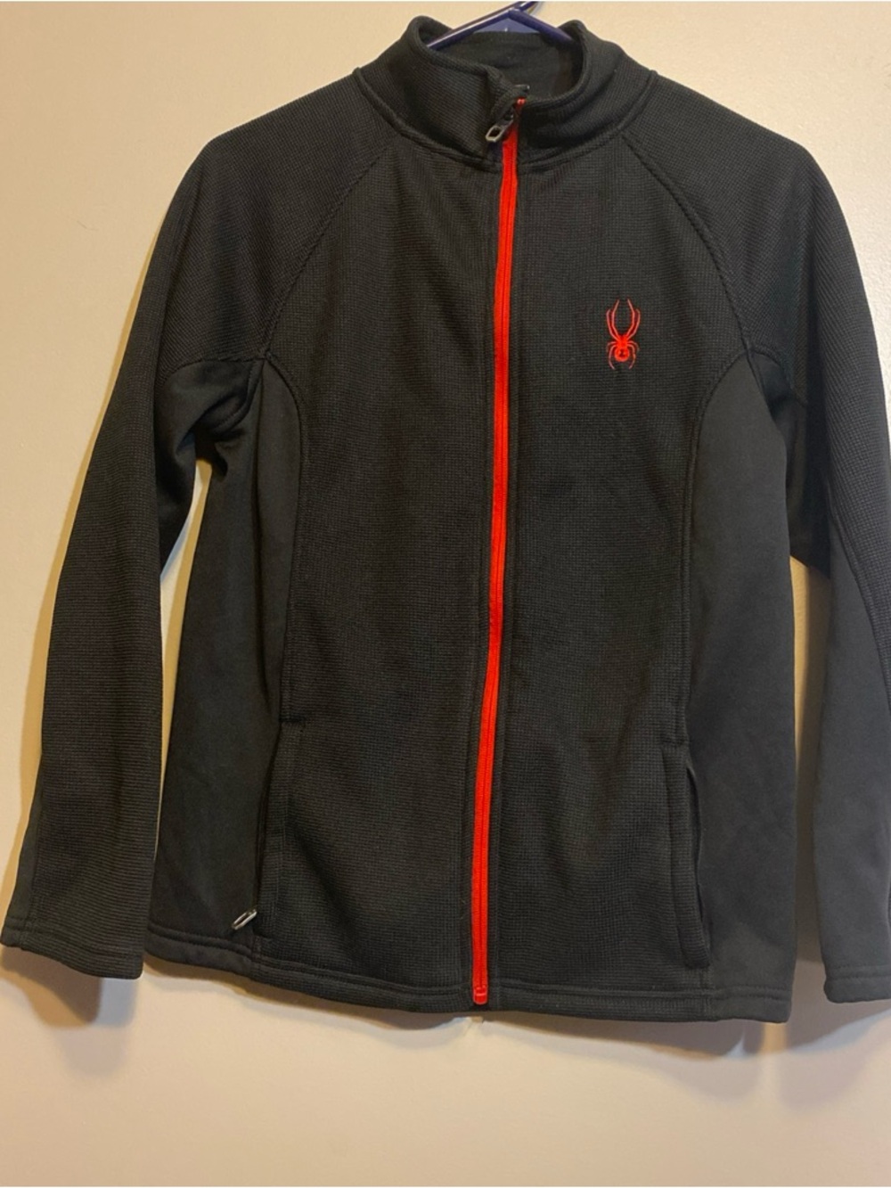 Spyder Boys Large 14-16 Black Constant Full Zip‎ Stryke Jacket